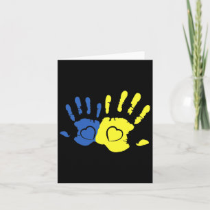 Down Syndrome Awareness Hands For Men Women Ribbon Card