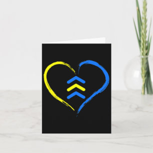 Down Syndrome Awareness Heart And 3 Arrow Support  Card