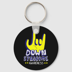 Down Syndrome Awareness I Love You ASL Hand Sign Key Ring