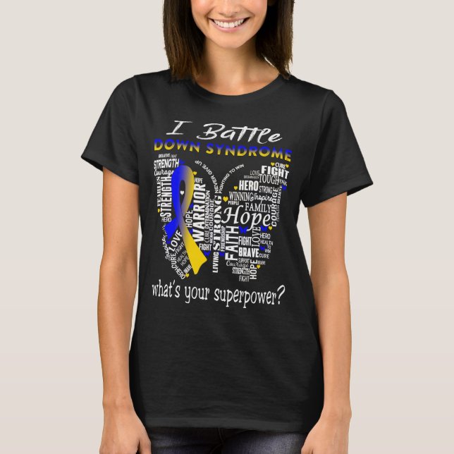 Down Syndrome Awareness Month Ribbon Gifts T-Shirt (Front)