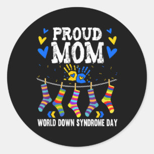 Down Syndrome Awareness Mum _1 Classic Round Sticker