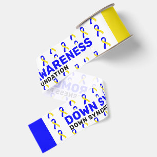 Down Syndrome Awareness Pattern Ribbon Grosgrain Ribbon