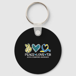 Down Syndrome Awareness Peace Love T21 Wdsd Women  Key Ring