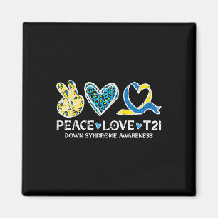 Down Syndrome Awareness Peace Love T21 Wdsd Women  Magnet
