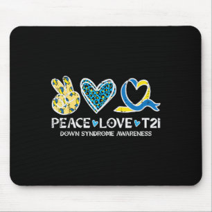 Down Syndrome Awareness Peace Love T21 Wdsd Women Mouse Pad