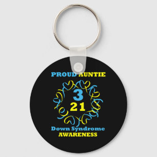 Down Syndrome Awareness Proud Auntie Key Ring