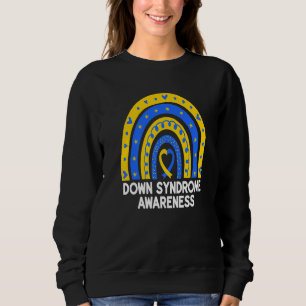Down Syndrome Awareness Rainbow T21 Yellow Blue Ri Sweatshirt