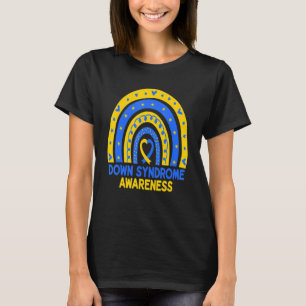 Down Syndrome Awareness Rainbow T21 Yellow Blue Ri T-Shirt