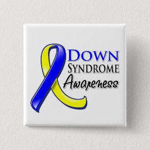 Down Syndrome Awareness Ribbon 15 Cm Square Badge