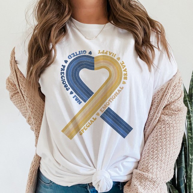 Down Syndrome Awareness Ribbon Be Kind Support T-Shirt (Creator Uploaded)