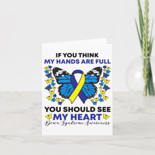 Down Syndrome Awareness Ribbon Butterfly Mum Sped Card