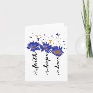Down Syndrome Awareness Ribbon Sunflowers Faith Ho Card