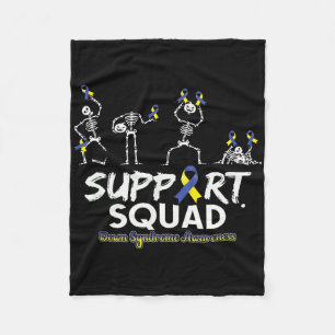 Down Syndrome Awareness Skeleton Support Squad Hal Fleece Blanket