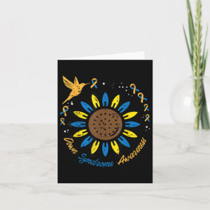 Down Syndrome Awareness Sunflower Bird T21 Men Wom Card