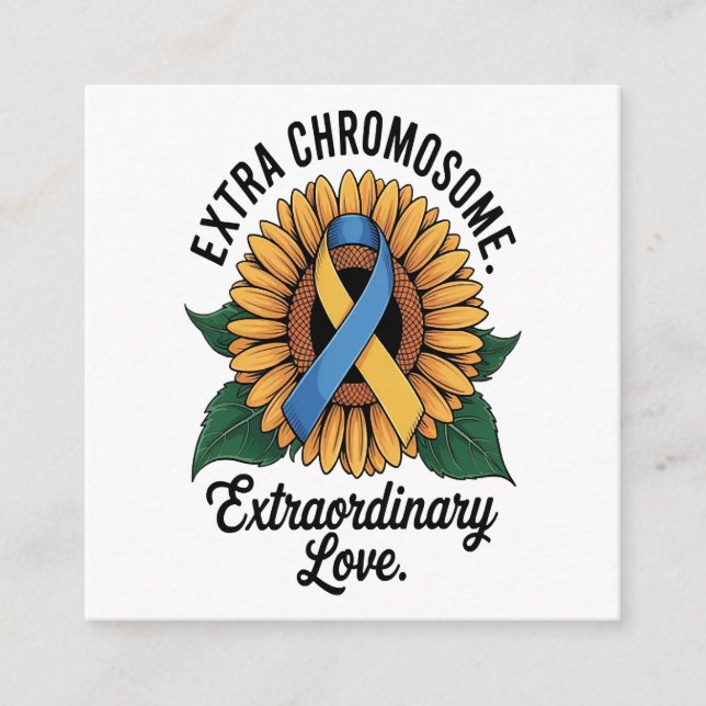 Down Syndrome Awareness Sunflower Enclosure Card (Front)