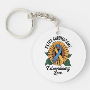 Down Syndrome Awareness Sunflower Key Ring