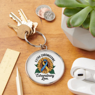 Down Syndrome Awareness Sunflower Key Ring