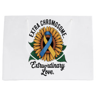 Down Syndrome Awareness Sunflower Large Gift Bag
