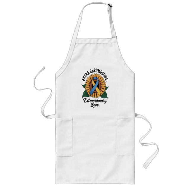 Down Syndrome Awareness Sunflower Long Apron (Front)