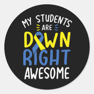 Down Syndrome Awareness T21 Day Women Teacher Classic Round Sticker