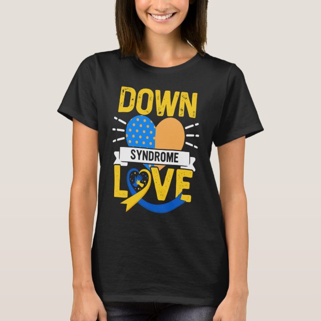Down Syndrome Awareness Trisomy Blue Ribbon WDSD 2 T-Shirt (Front)