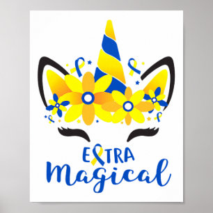 Down Syndrome Awareness Unicorn Girl Mum Extra Mag Poster