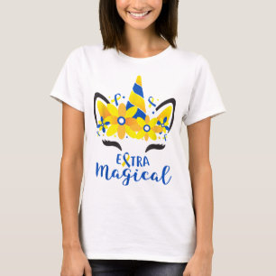 Down Syndrome Awareness Unicorn Girl Mum Extra Mag T-Shirt