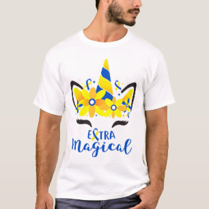 Down Syndrome Awareness Unicorn Girl Mum Extra Mag T-Shirt