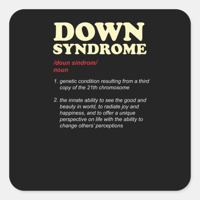Down Syndrome Awareness Unique Genetics and Square Sticker (Front)