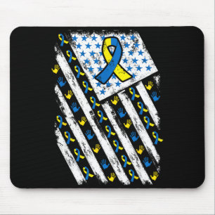 Down Syndrome Awareness Usa American Flag Men Wome Mouse Pad