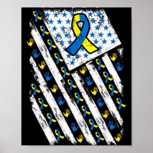 Down Syndrome Awareness Usa American Flag Men Wome Poster