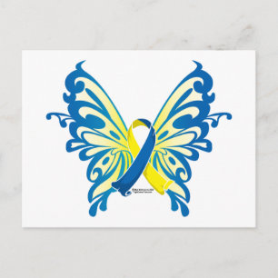 Down Syndrome Butterfly Ribbon Postcard