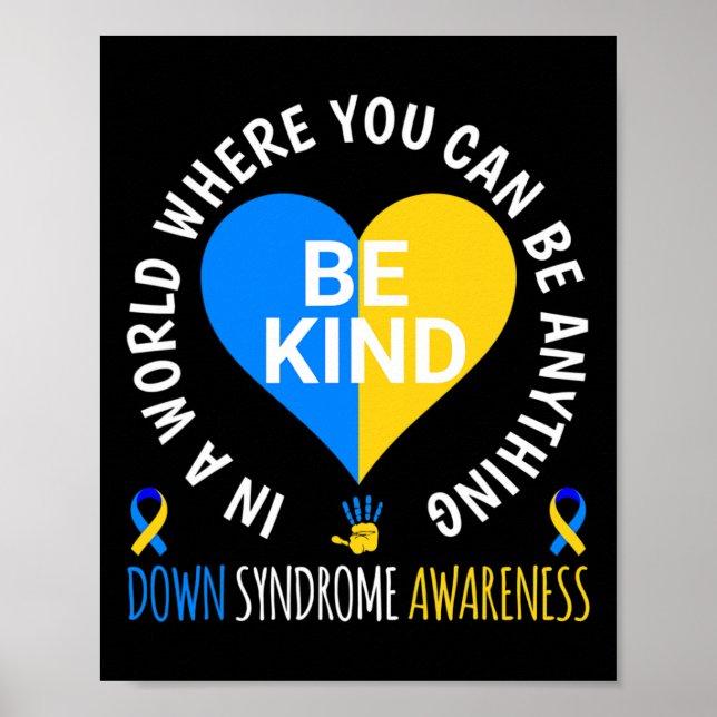 Down Syndrome Day 2024 Be Kind Down Syndrome Aware Poster (Front)