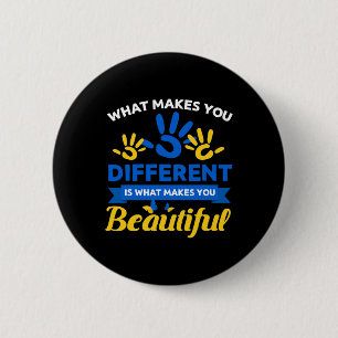 Down Syndrome Day Awareness Ribbon T21 Day Beautif 6 Cm Round Badge