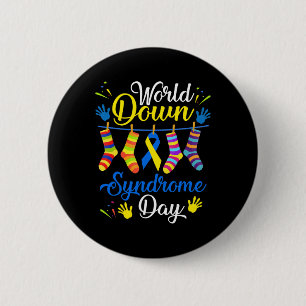 Down Syndrome Day Awareness Socks 21 March  6 Cm Round Badge