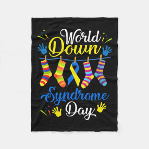 Down Syndrome Day Awareness Socks 21 March  Fleece Blanket