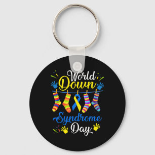 Down Syndrome Day Awareness Socks 21 March Key Ring