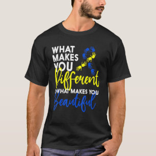 Down Syndrome Day Awareness T21 Hand Heart Butterf T-Shirt