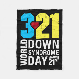 Down Syndrome Day March 21st Down Syndrome Awarene Fleece Blanket