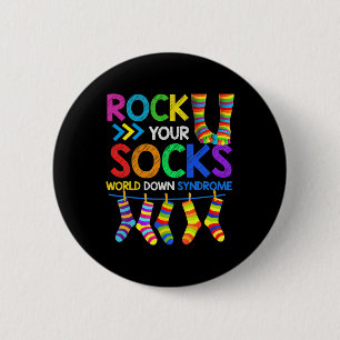 Down Syndrome Day Rock Your Socks Awareness 1  6 Cm Round Badge