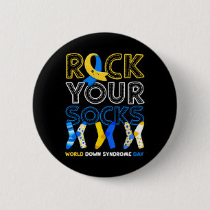 Down Syndrome Day Rock Your Socks Awareness 2  6 Cm Round Badge