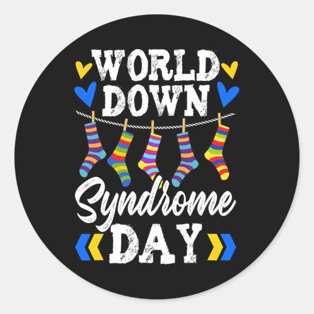 Down Syndrome Day Socks Down Syndrome Awareness 2  Classic Round Sticker (Front)