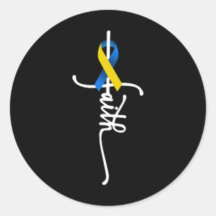 Down Syndrome Faith Down Syndrome Awareness Gifts  Classic Round Sticker