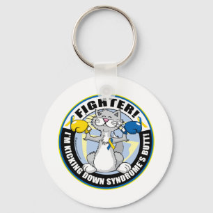 Down Syndrome Fighter Cat Key Ring