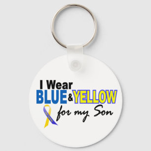 Down Syndrome I Wear Blue & Yellow For My Son 2 Key Ring
