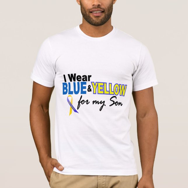 Down Syndrome I Wear Blue & Yellow For My Son 2 T-Shirt (Front)