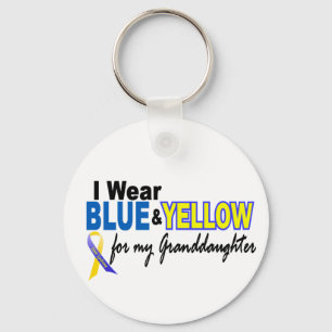 Down Syndrome I Wear Blue & Yellow Granddaughter 2 Key Ring