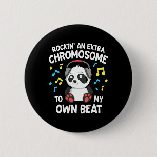 Down Syndrome Kids T21 Rockin' An Extra Chromosome 6 Cm Round Badge