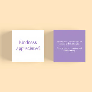 Down Syndrome Kindness Courtesy Public Notice Card