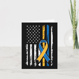 Down Syndrome Men Women Kids American Usa Flag Card